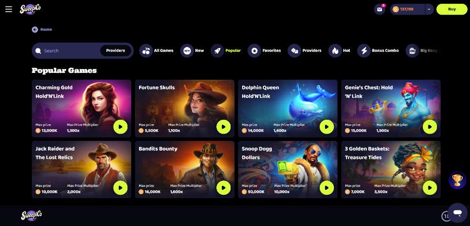 Sweepico Casino Games