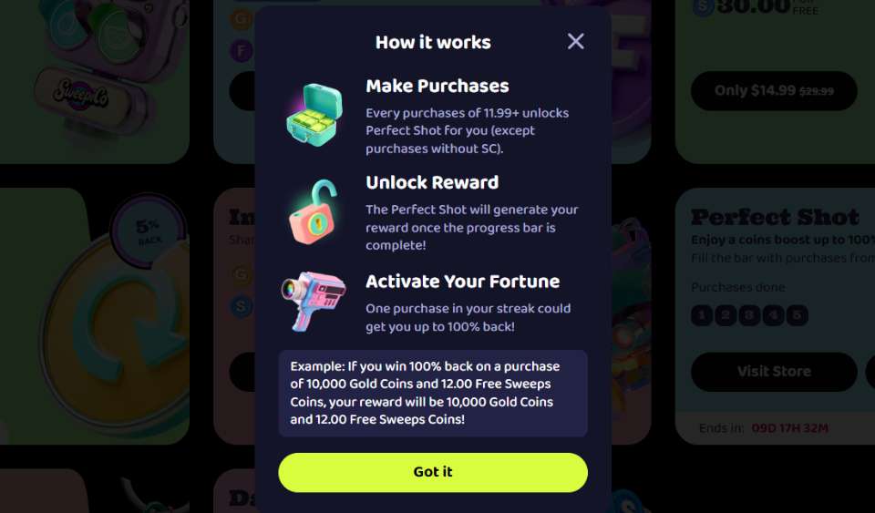 Sweepico Casino Perfect Shot