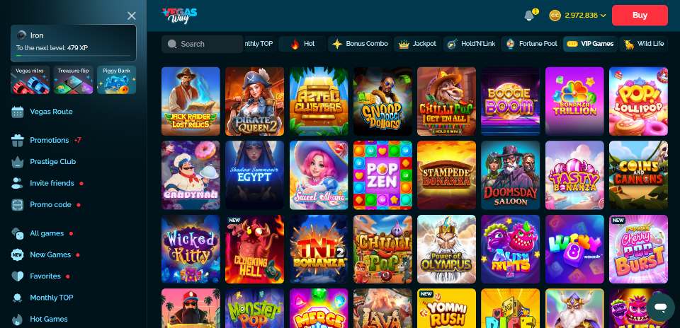 VegasWay Casino Homepage