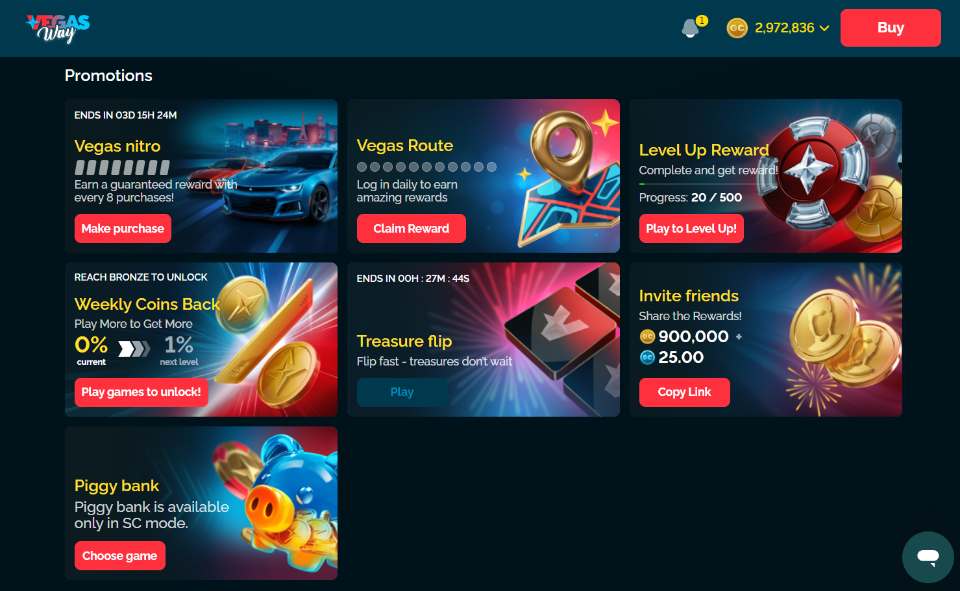 VegasWay Casino Promotions