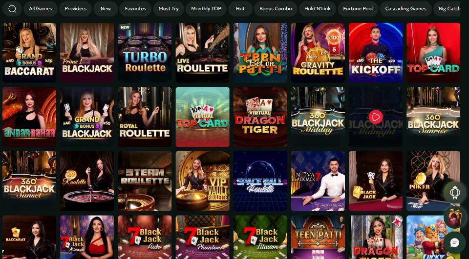 Firesevens Live Casino Games