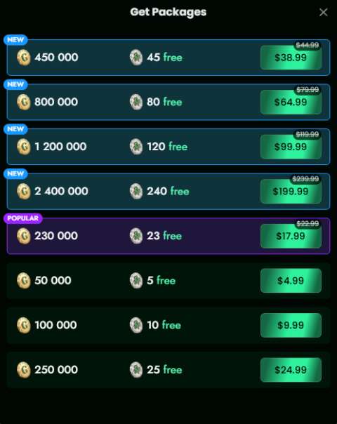 Lucky Bunny Coin Packages