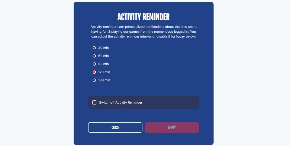 American Luck Casino Activity Reminder