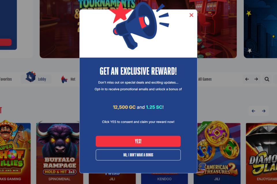 American Luck Casino Exclusive Reward