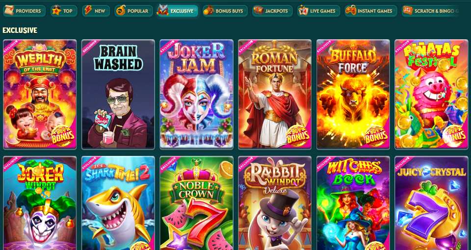 BigPirate Exclusive Casino Games Tab