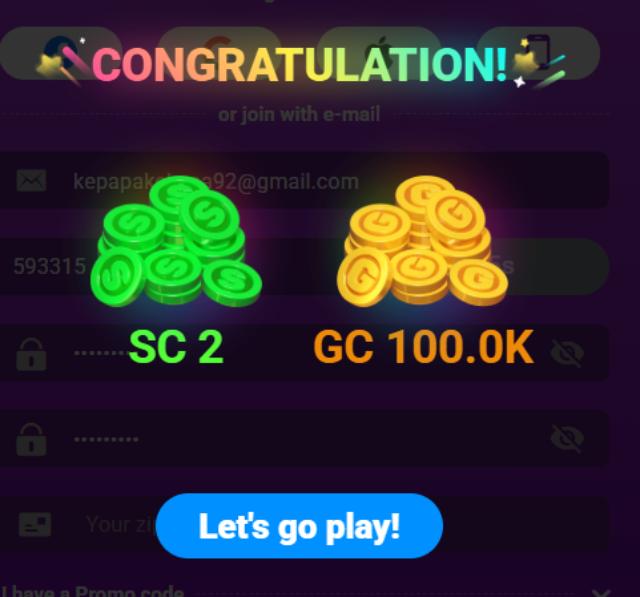 GoGoGold Casino Congrats