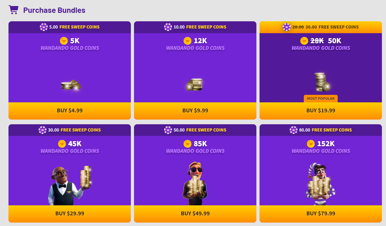 Wandando Casino First-Purchase Bonus