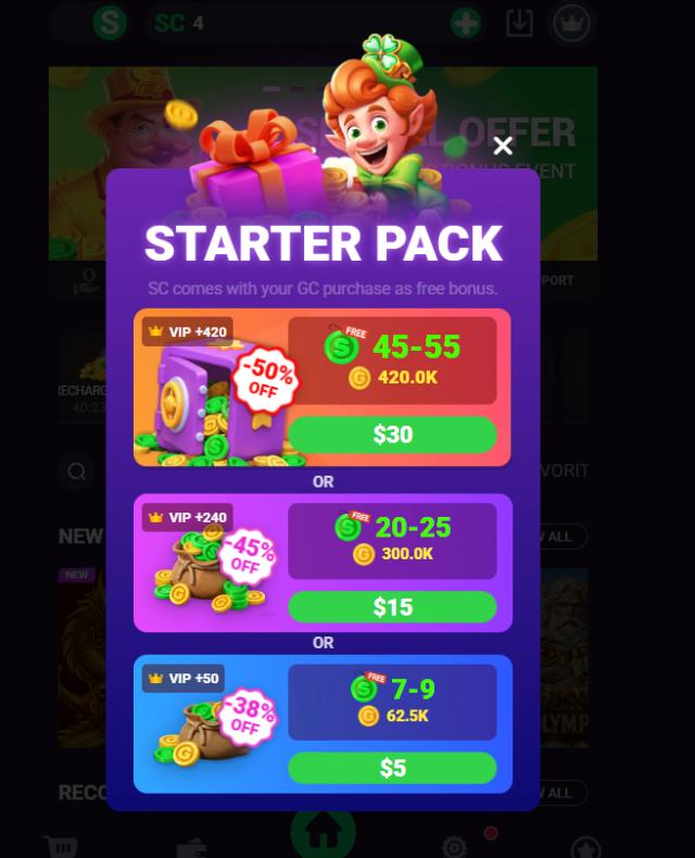 GoGoGold Casino Starter Pack