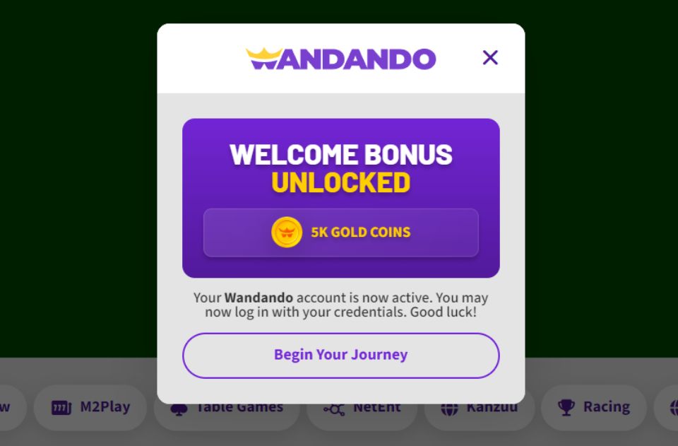 Wandando Casino Welcome Bonus