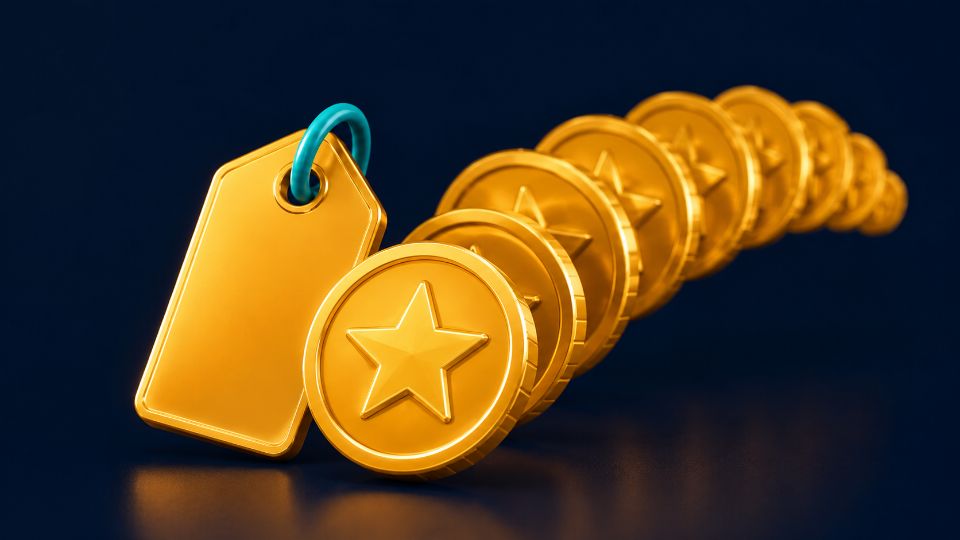 One coin multiplying into many, representing a first-purchase bonus