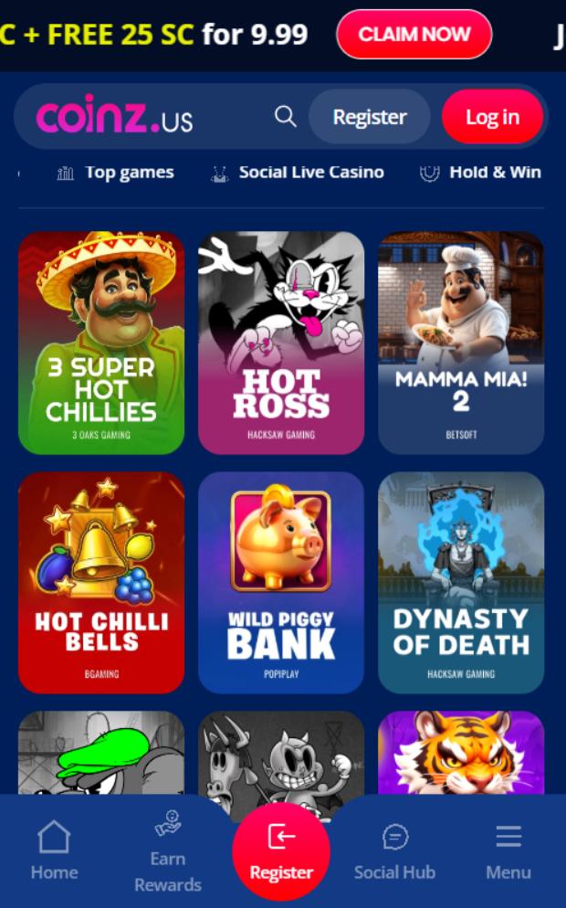 Coinz Casino Mobile