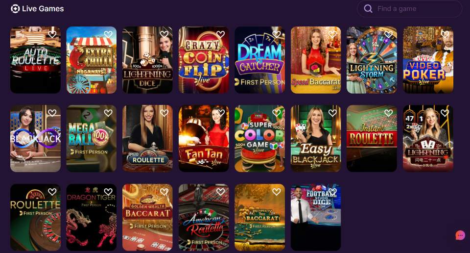 SweepKing Casino Table Games
