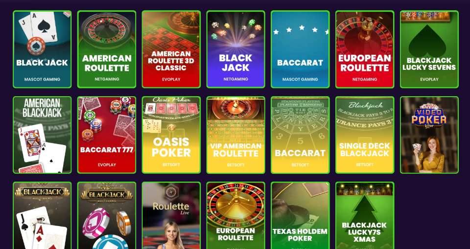 Thrillcoins Casino Table Games