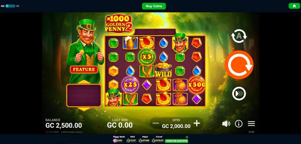 Zonko Casino Golden Penny 2 Slot Game