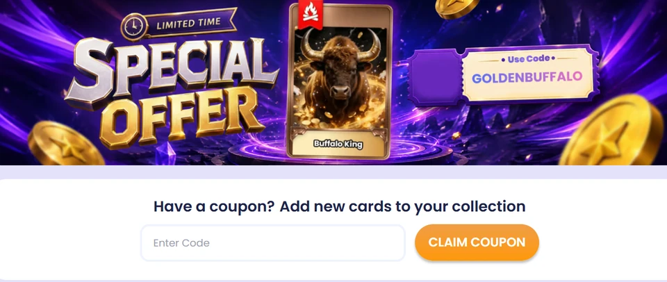 Albumza Golden Buffalo coupon offer for the Buffalo King card