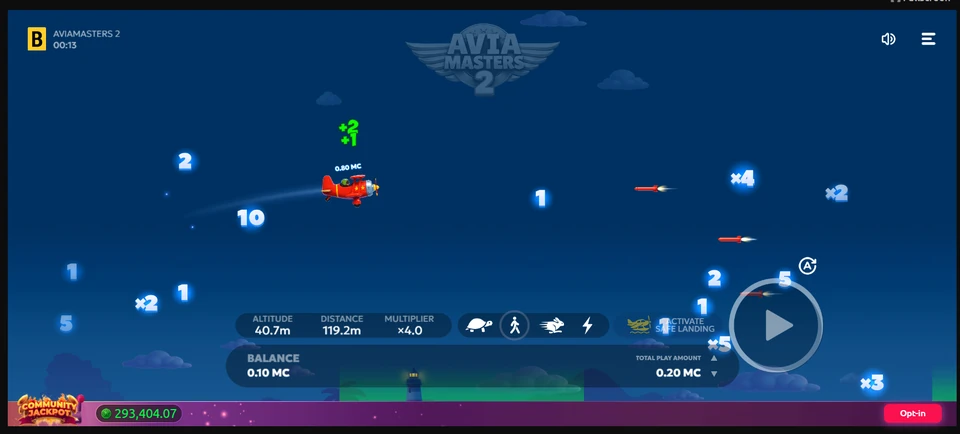 CardCrush Aviamasters 2 gameplay with multipliers and 0.20 MC play amount