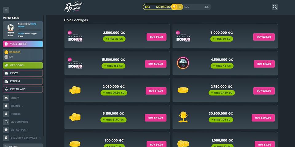 Rolling Riches Purchase Options