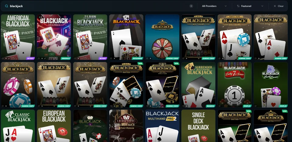 KingPrize table games lobby showing blackjack roulette and card game variants
