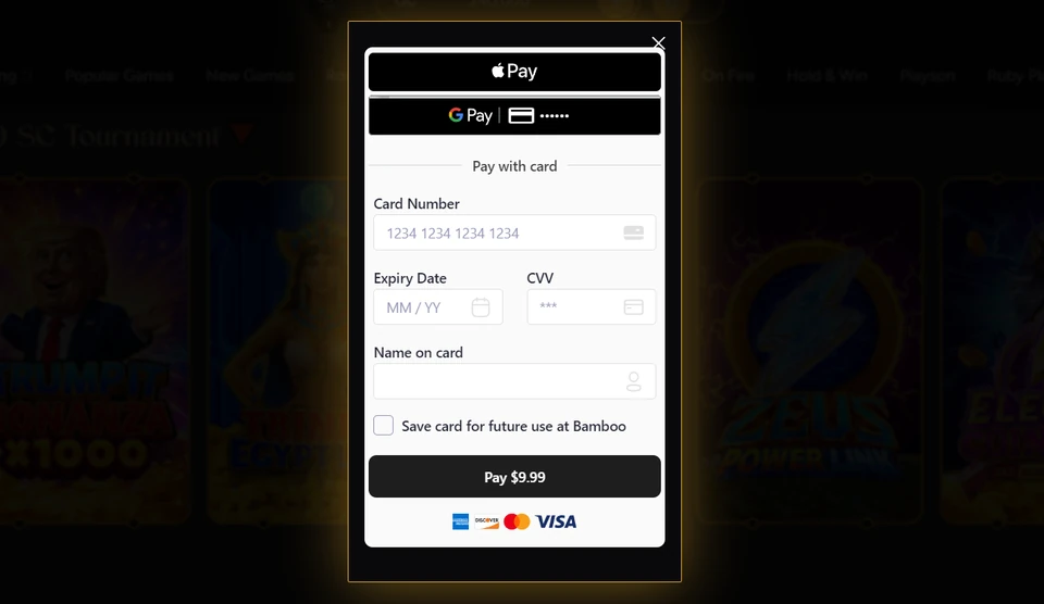 Roxy Moxy checkout with Apple Pay, Google Pay, and card payment options